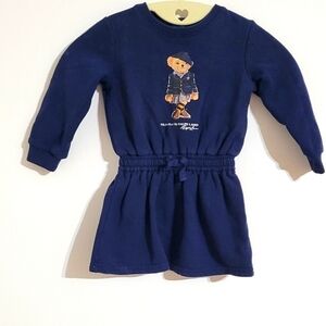 Navy Blue Polo Bear Swater Dress